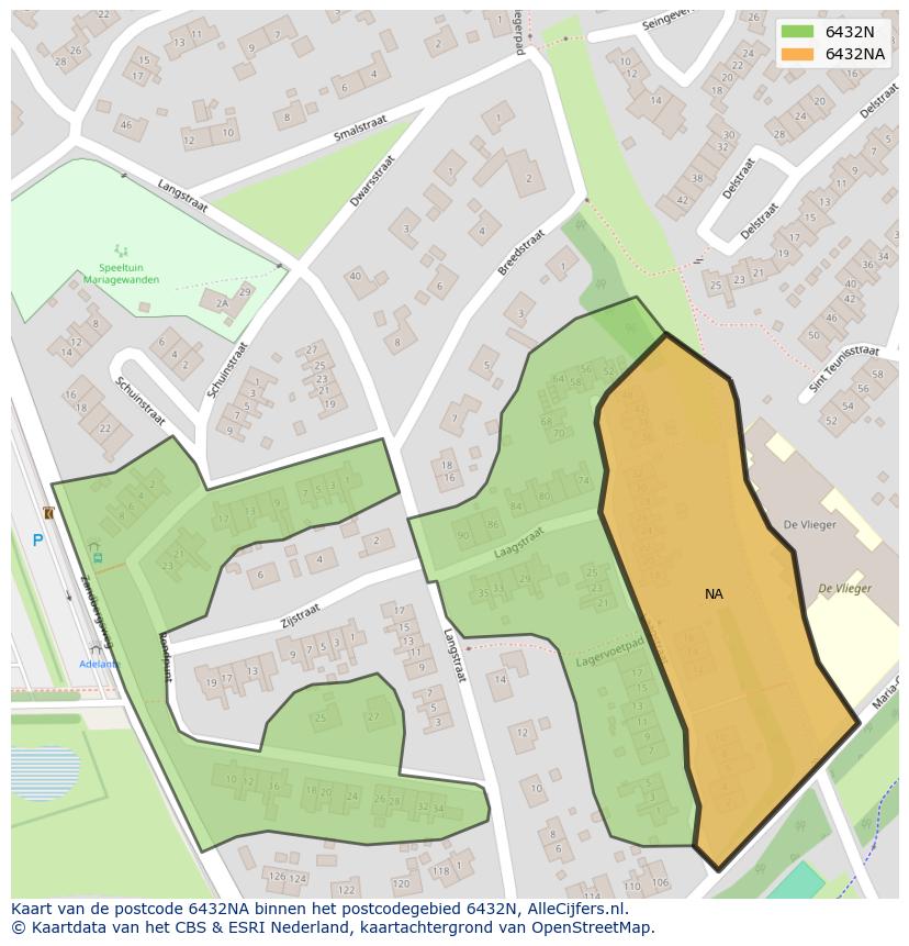 Afbeelding van het postcodegebied 6432 NA op de kaart.