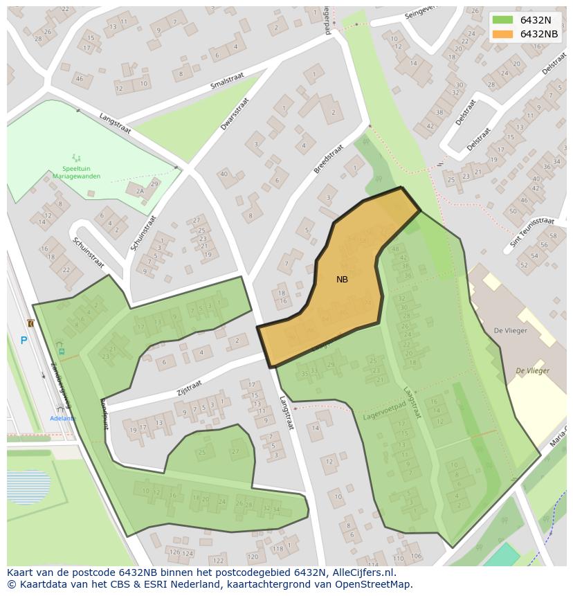 Afbeelding van het postcodegebied 6432 NB op de kaart.