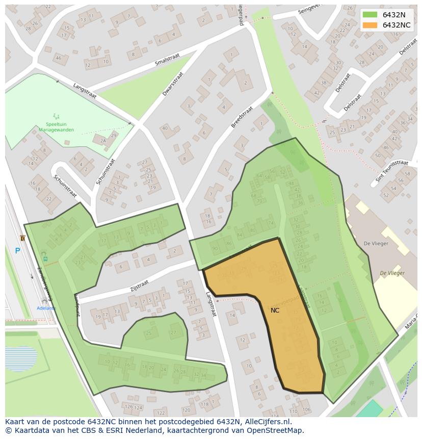 Afbeelding van het postcodegebied 6432 NC op de kaart.