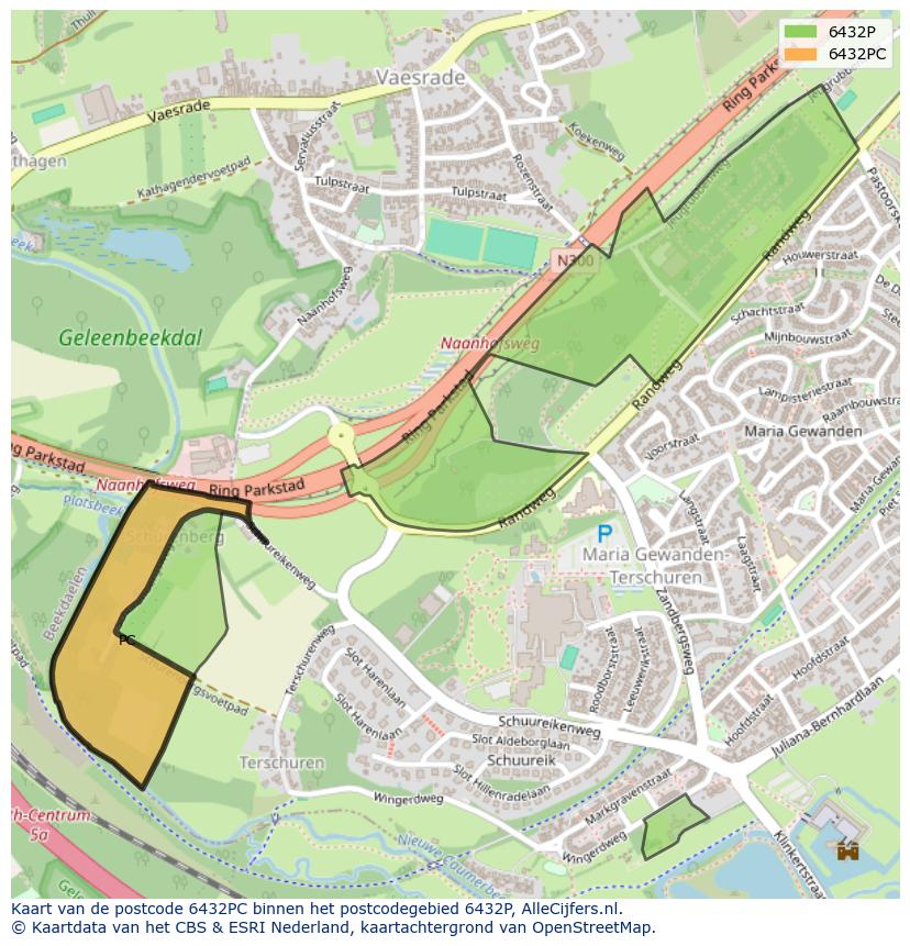 Afbeelding van het postcodegebied 6432 PC op de kaart.