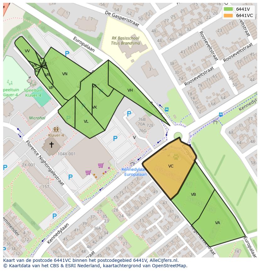 Afbeelding van het postcodegebied 6441 VC op de kaart.