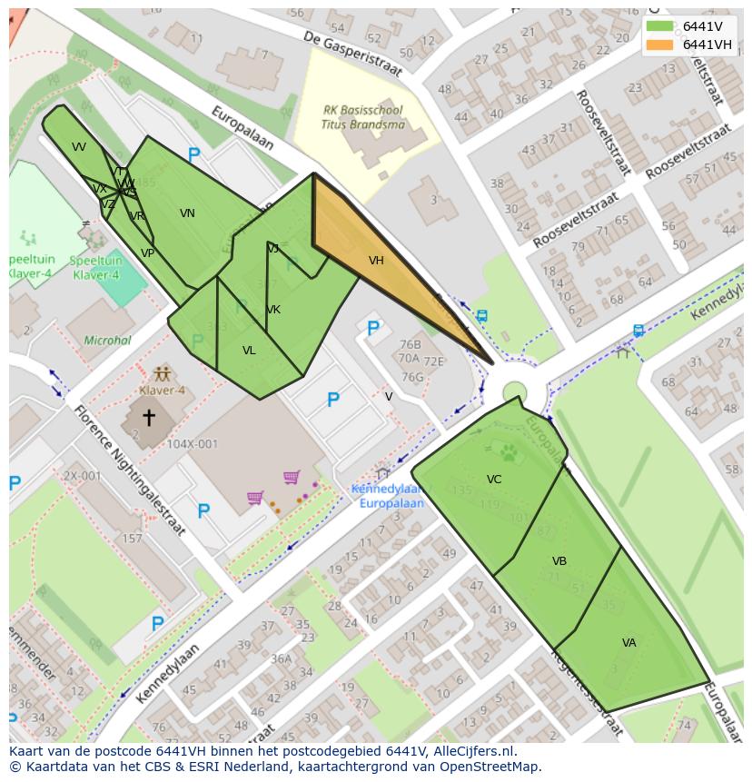 Afbeelding van het postcodegebied 6441 VH op de kaart.