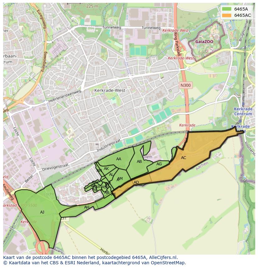 Afbeelding van het postcodegebied 6465 AC op de kaart.