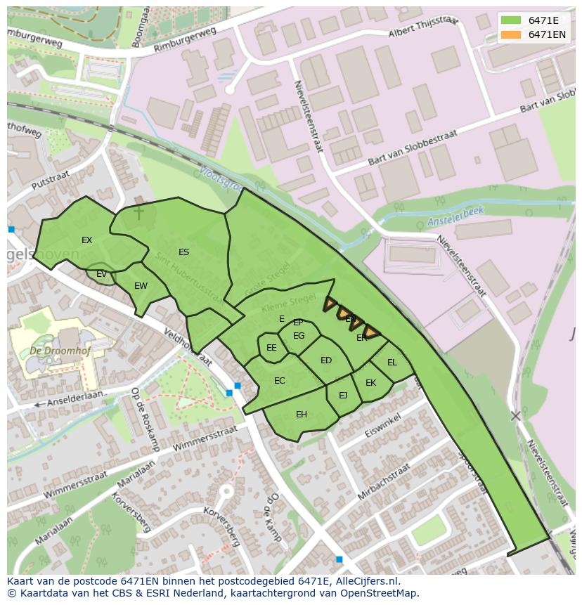 Afbeelding van het postcodegebied 6471 EN op de kaart.