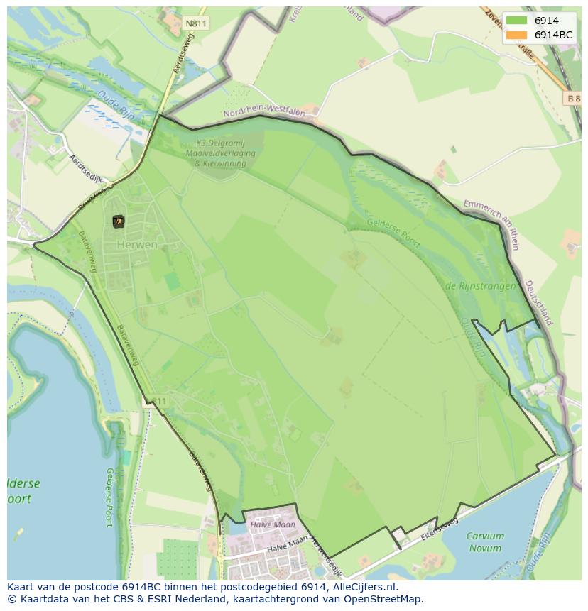 Afbeelding van het postcodegebied 6914 BC op de kaart.