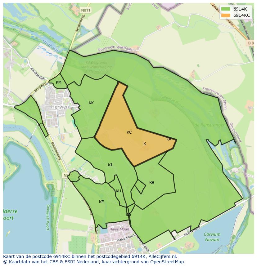 Afbeelding van het postcodegebied 6914 KC op de kaart.