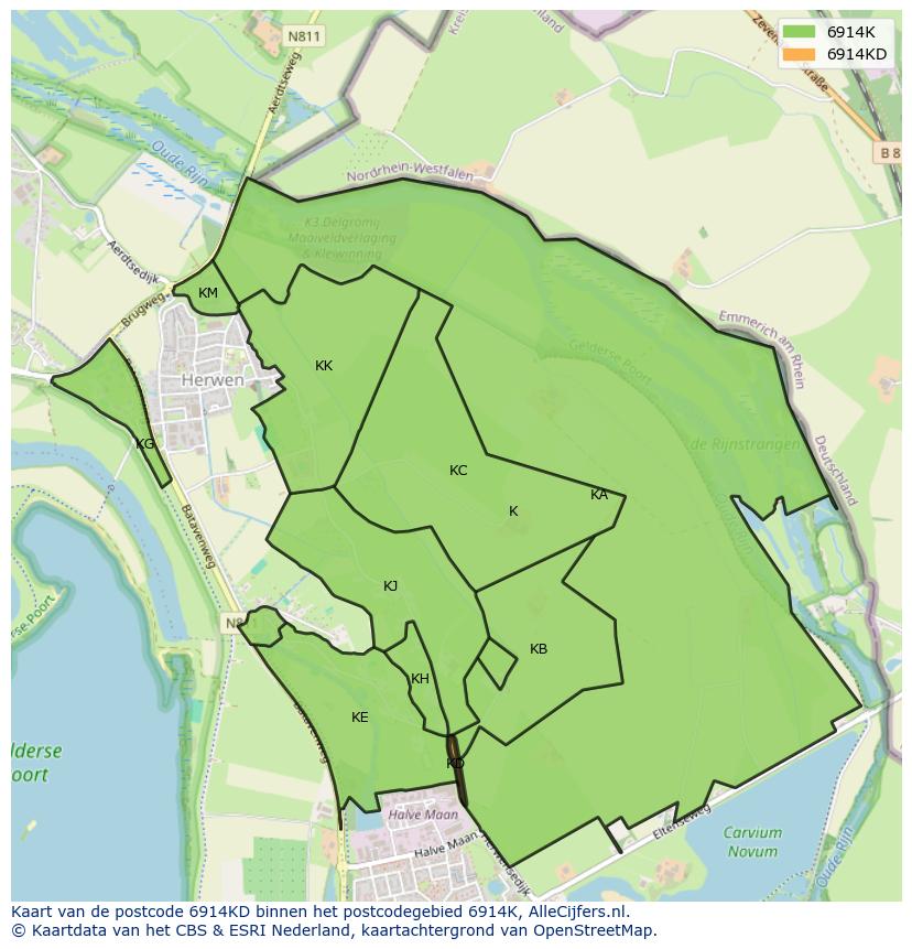 Afbeelding van het postcodegebied 6914 KD op de kaart.