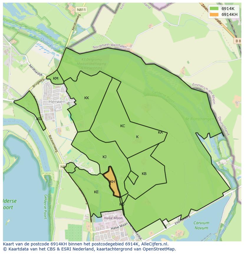 Afbeelding van het postcodegebied 6914 KH op de kaart.