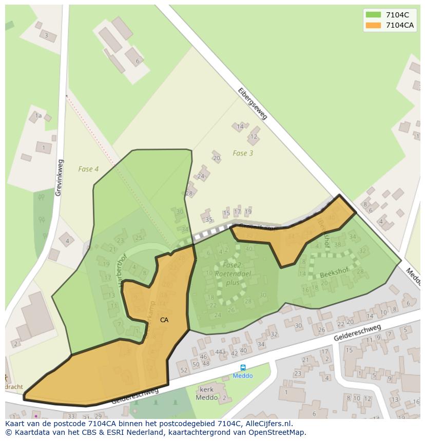 Afbeelding van het postcodegebied 7104 CA op de kaart.