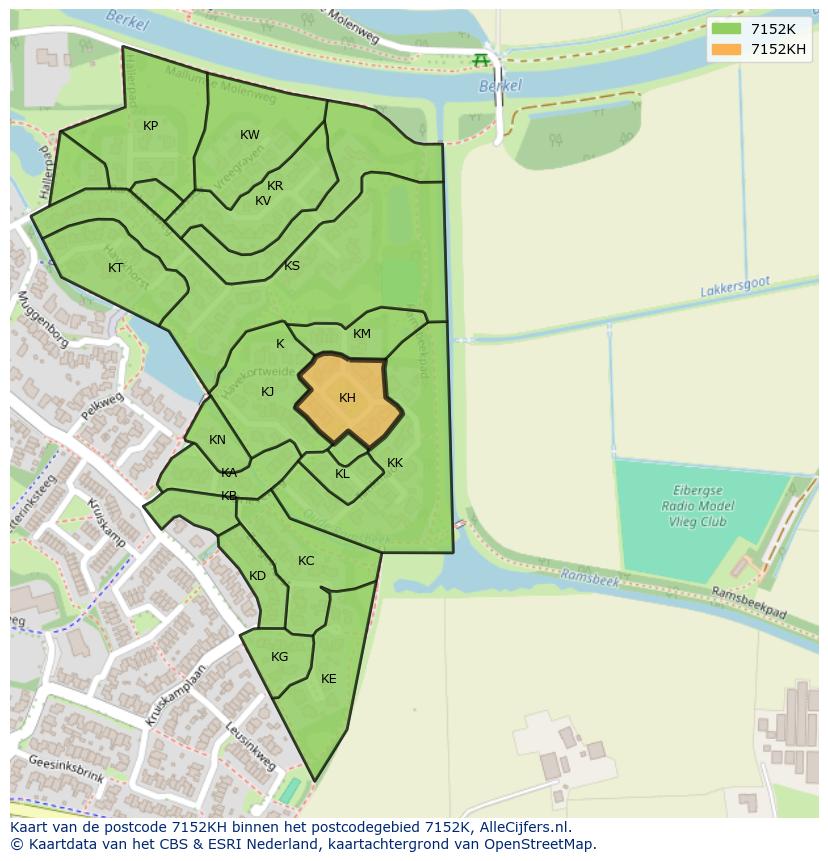 Afbeelding van het postcodegebied 7152 KH op de kaart.