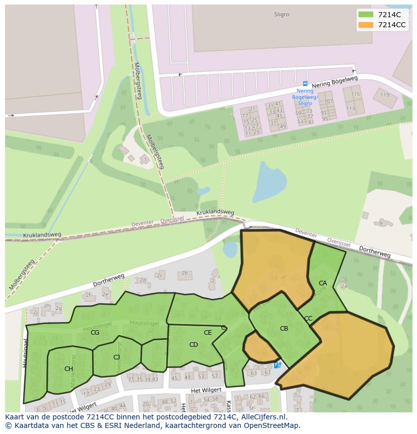 Afbeelding van het postcodegebied 7214 CC op de kaart.