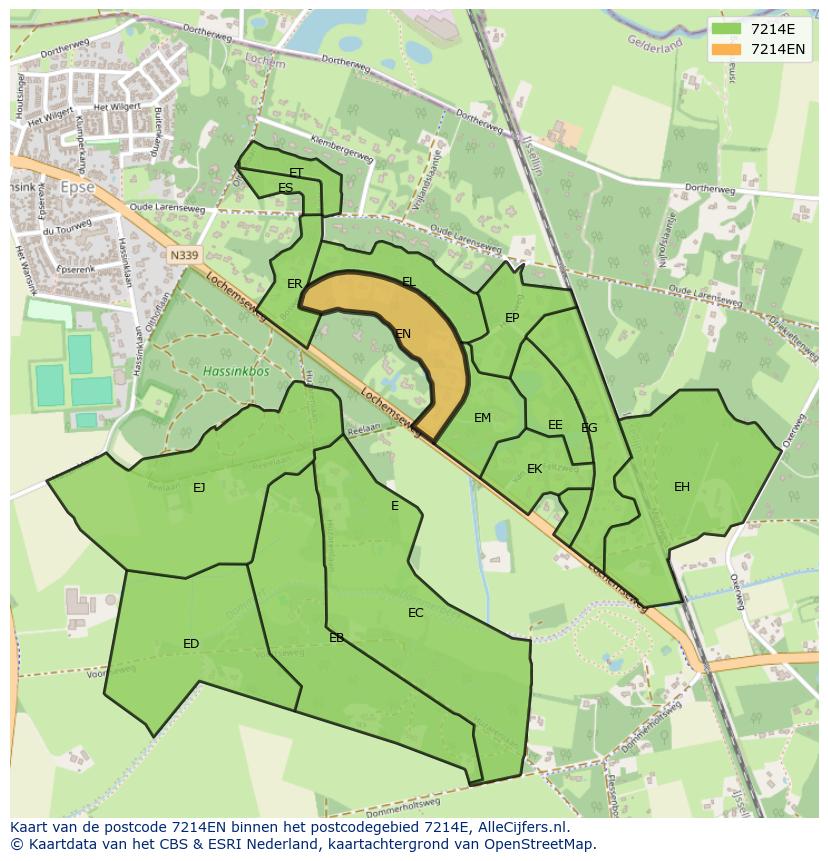 Afbeelding van het postcodegebied 7214 EN op de kaart.