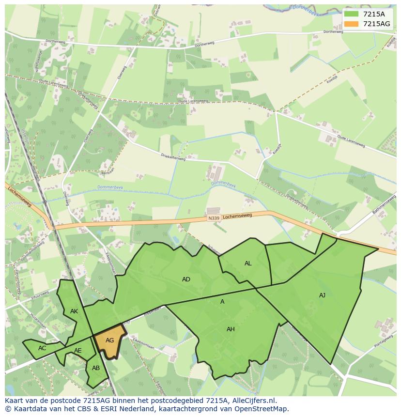 Afbeelding van het postcodegebied 7215 AG op de kaart.