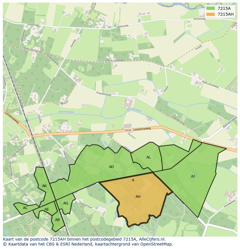 Afbeelding van het postcodegebied 7215 AH op de kaart.