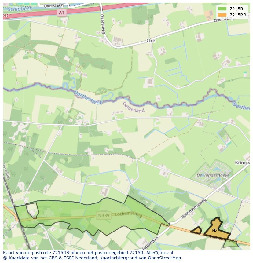 Afbeelding van het postcodegebied 7215 RB op de kaart.