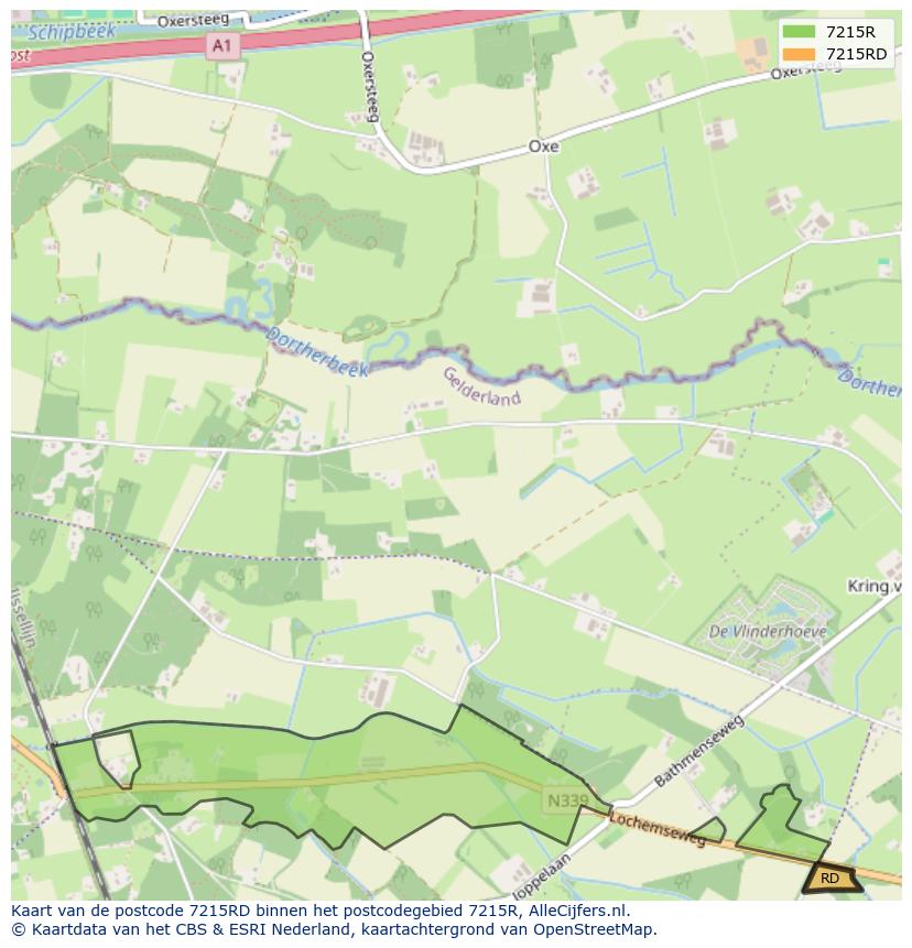 Afbeelding van het postcodegebied 7215 RD op de kaart.