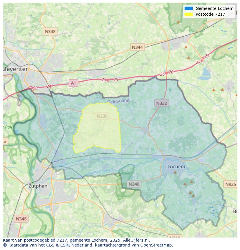 Afbeelding van het postcodegebied 7217 op de kaart.
