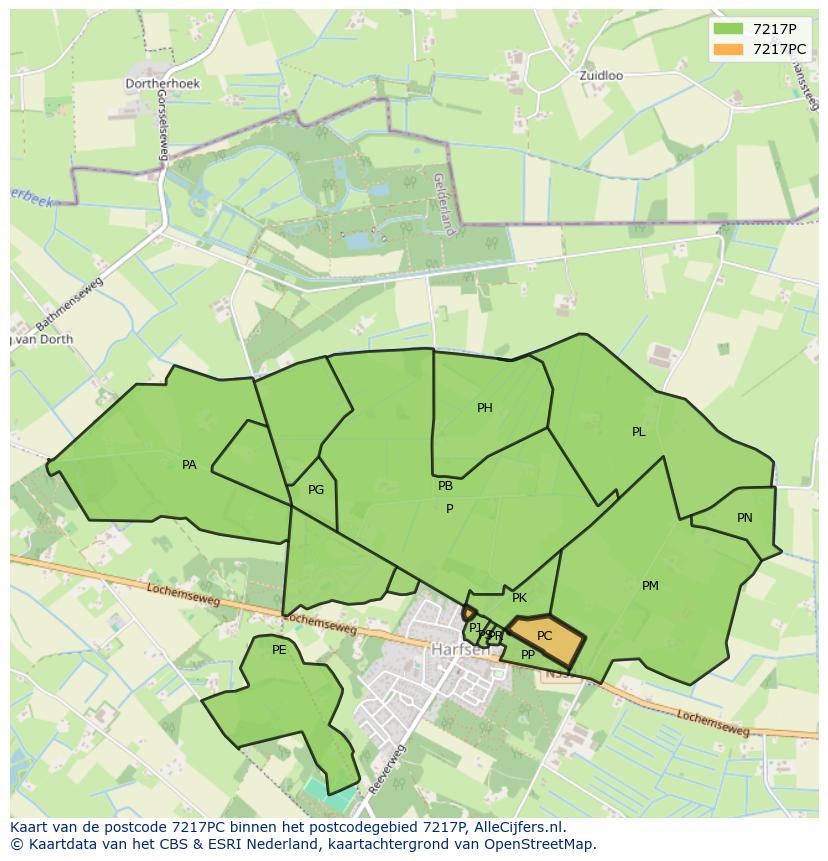 Afbeelding van het postcodegebied 7217 PC op de kaart.