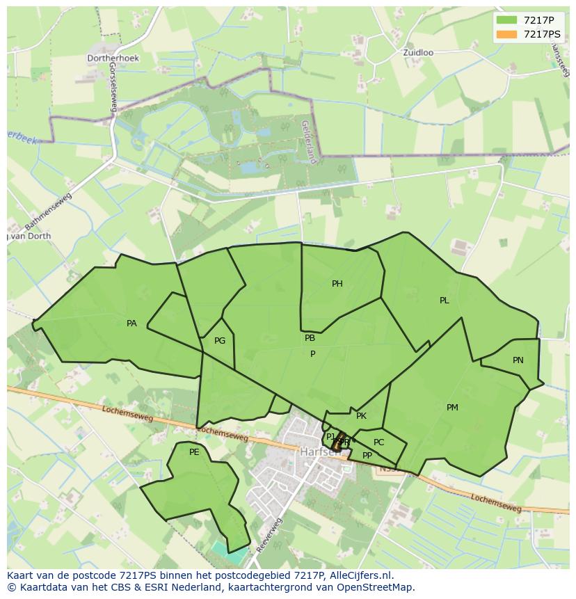 Afbeelding van het postcodegebied 7217 PS op de kaart.