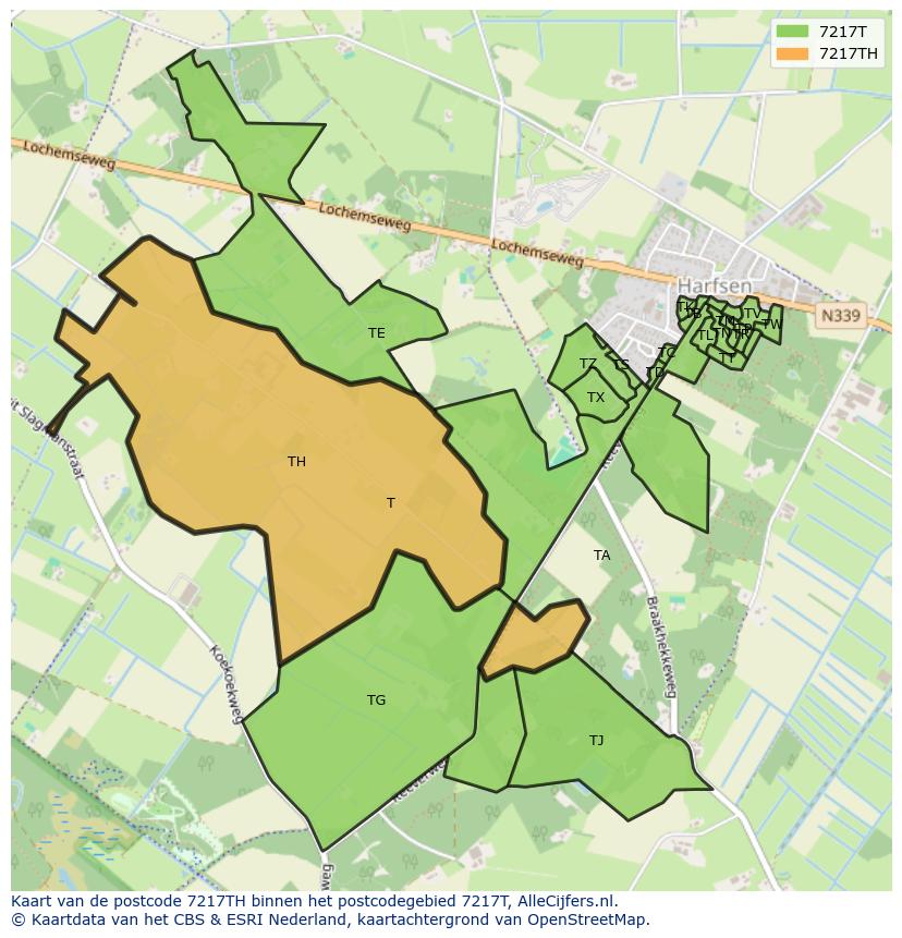 Afbeelding van het postcodegebied 7217 TH op de kaart.