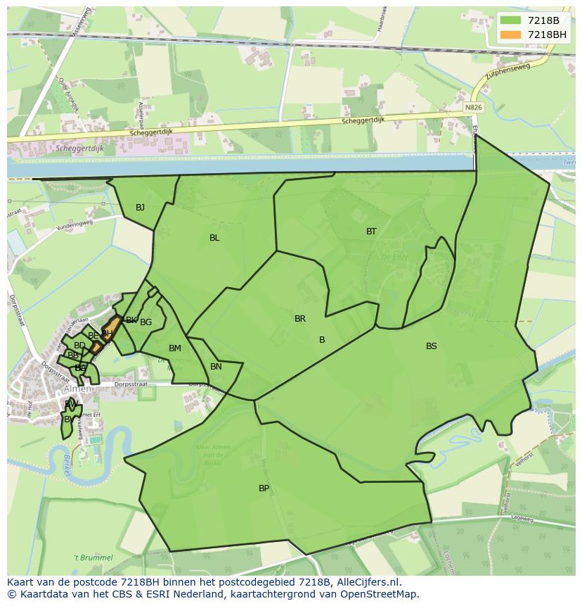 Afbeelding van het postcodegebied 7218 BH op de kaart.