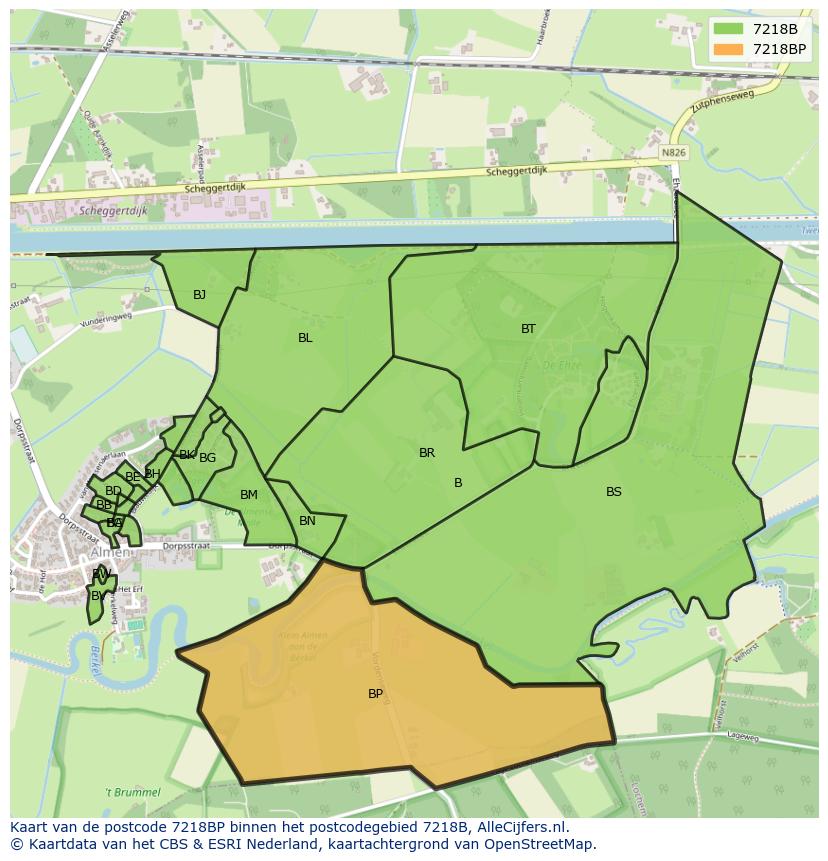 Afbeelding van het postcodegebied 7218 BP op de kaart.