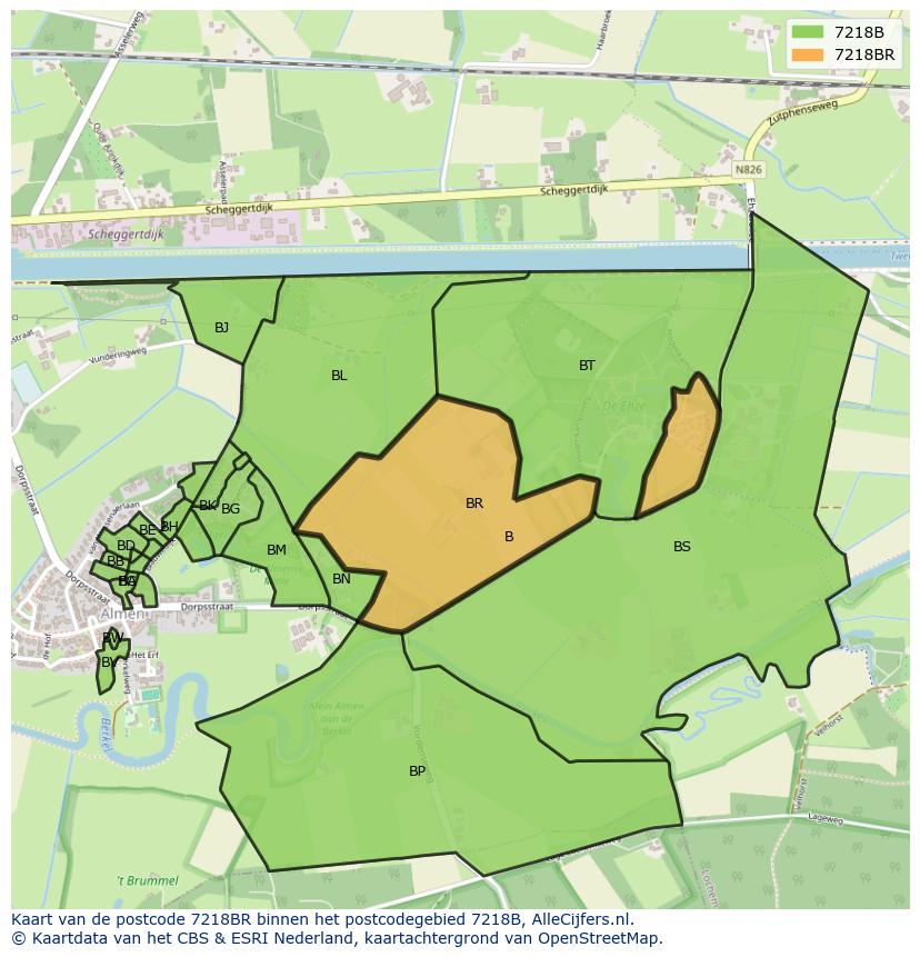 Afbeelding van het postcodegebied 7218 BR op de kaart.