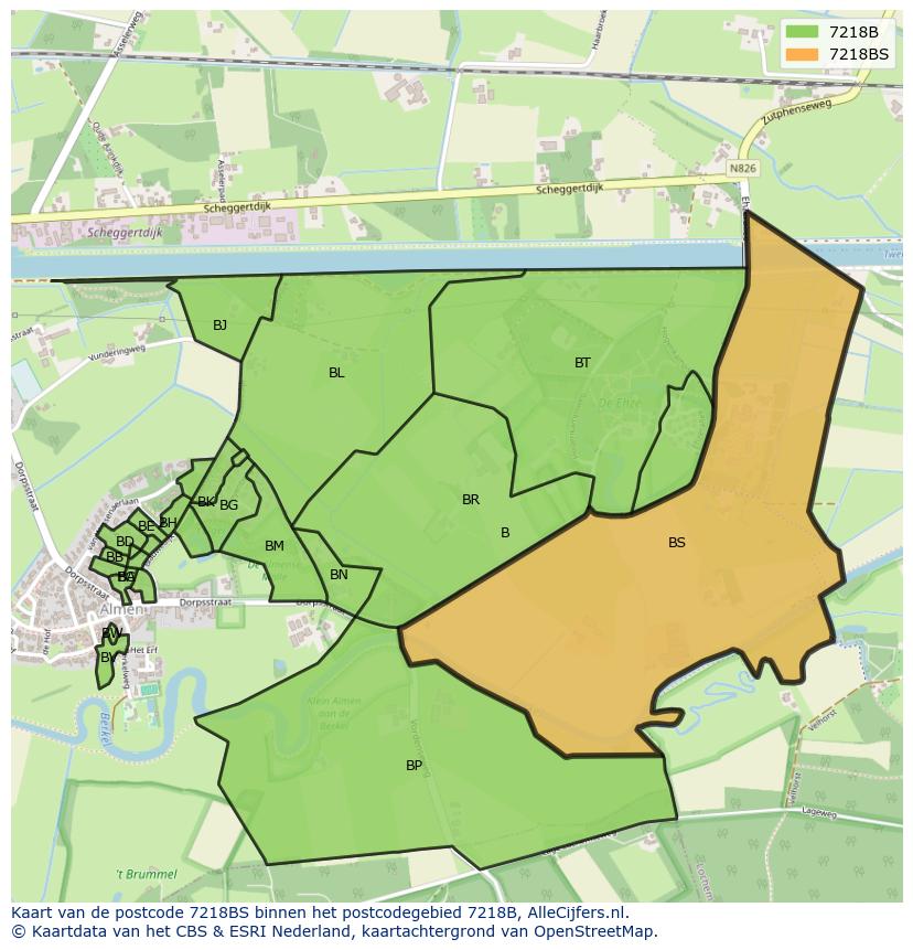 Afbeelding van het postcodegebied 7218 BS op de kaart.