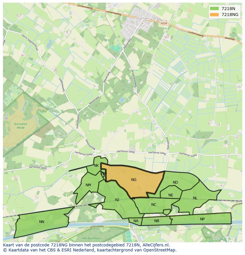 Afbeelding van het postcodegebied 7218 NG op de kaart.
