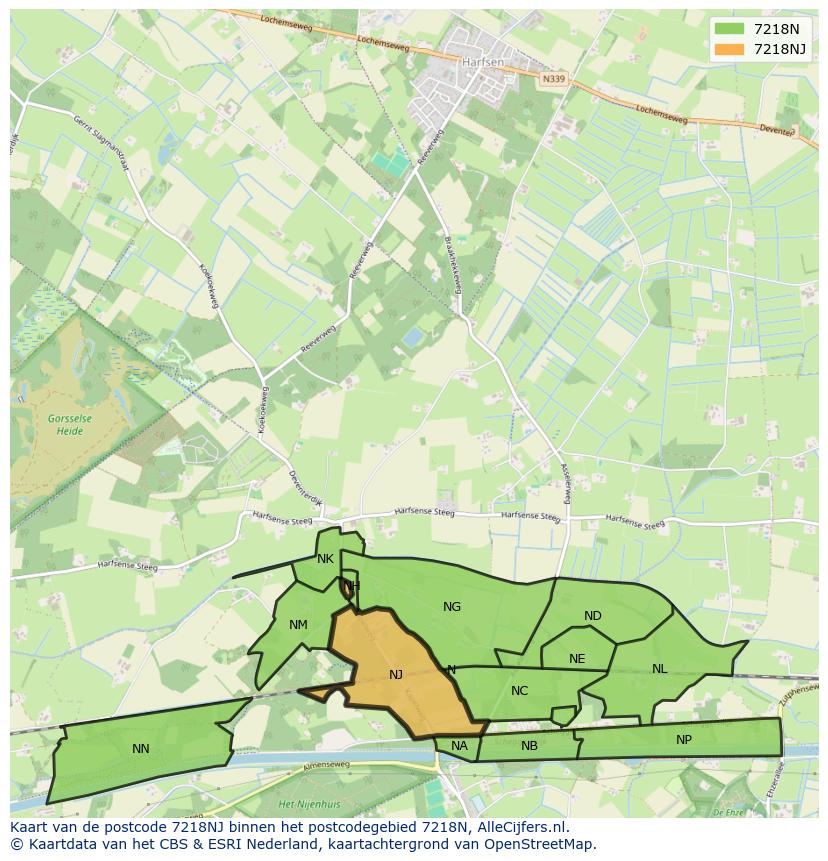 Afbeelding van het postcodegebied 7218 NJ op de kaart.