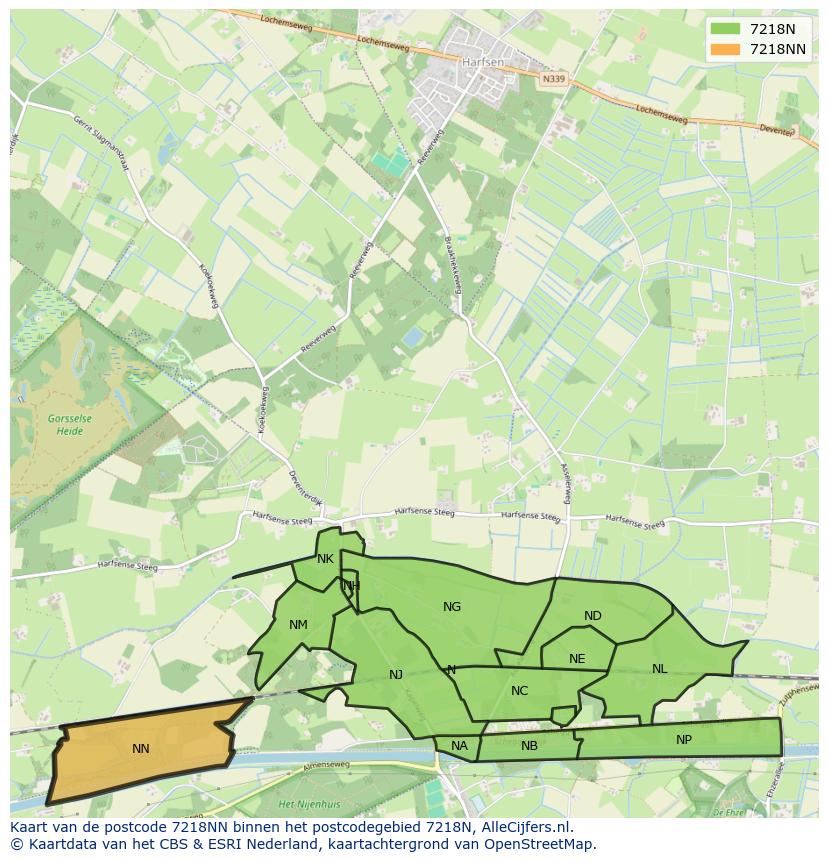 Afbeelding van het postcodegebied 7218 NN op de kaart.