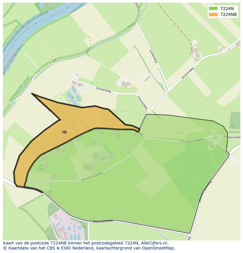 Afbeelding van het postcodegebied 7224 NB op de kaart.