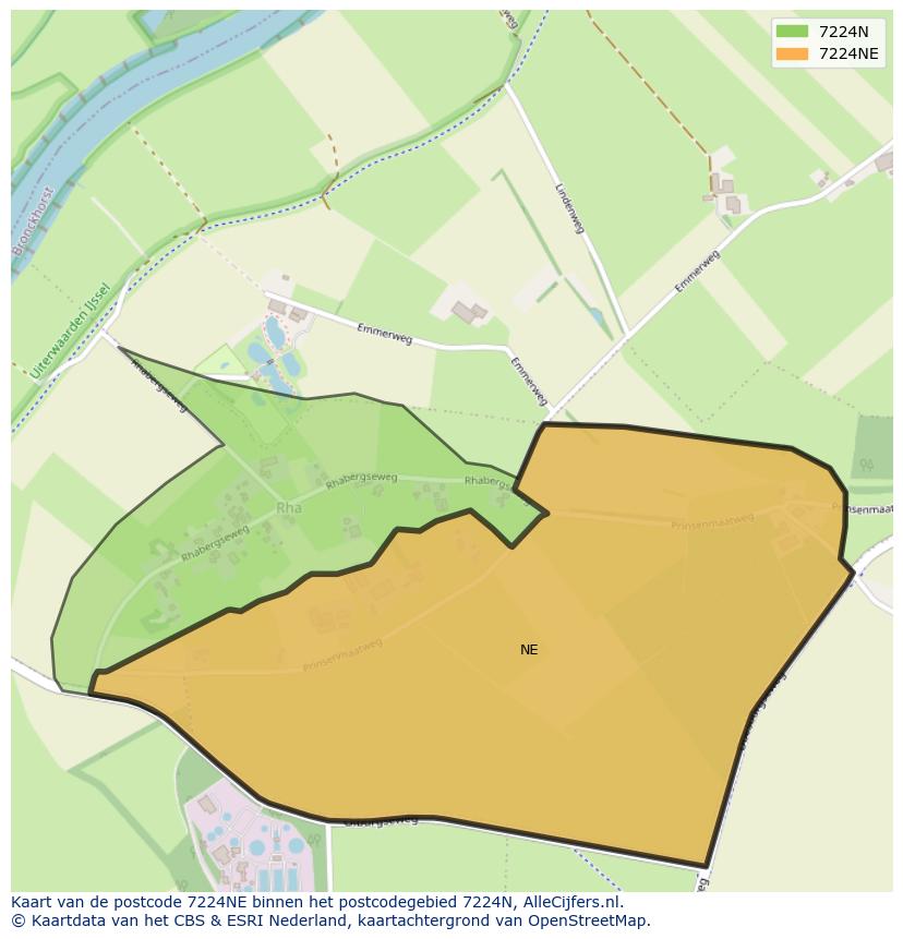 Afbeelding van het postcodegebied 7224 NE op de kaart.