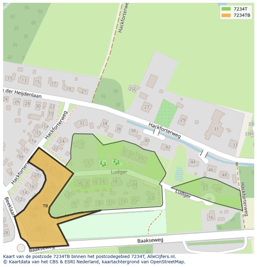 Afbeelding van het postcodegebied 7234 TB op de kaart.