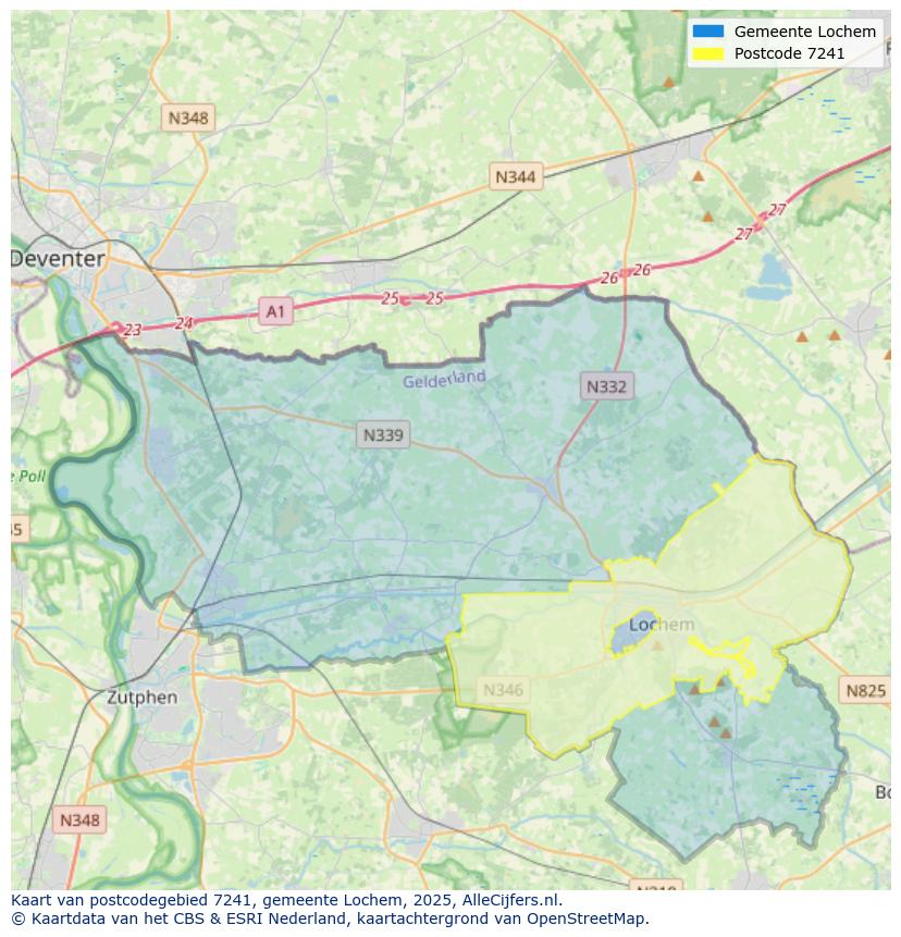 Afbeelding van het postcodegebied 7241 op de kaart.