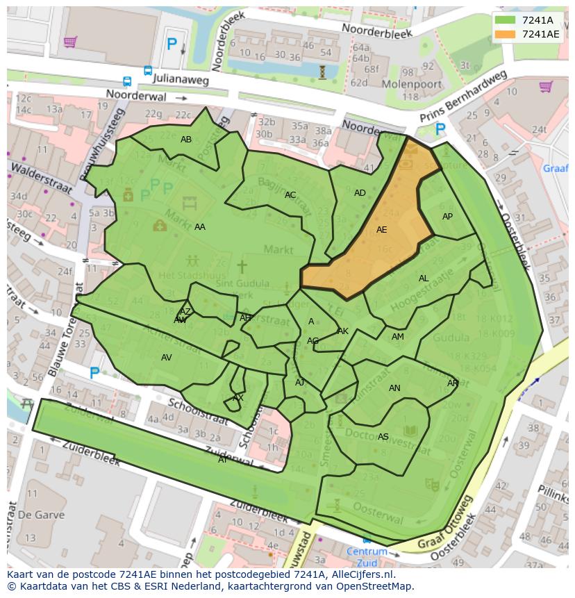 Afbeelding van het postcodegebied 7241 AE op de kaart.