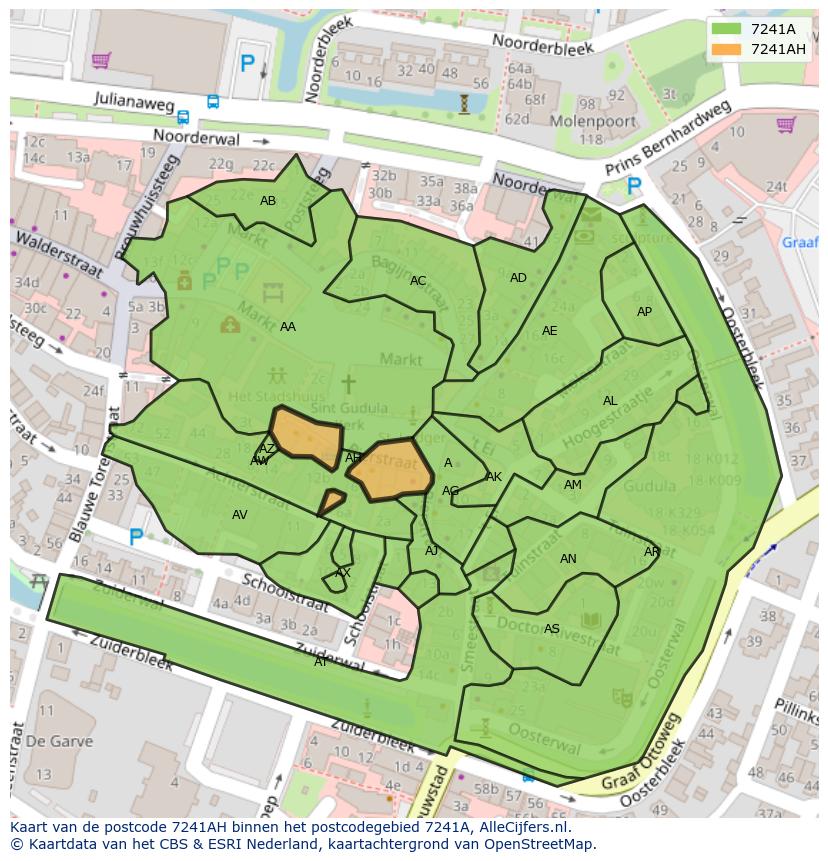 Afbeelding van het postcodegebied 7241 AH op de kaart.