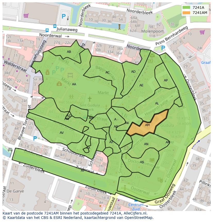 Afbeelding van het postcodegebied 7241 AM op de kaart.