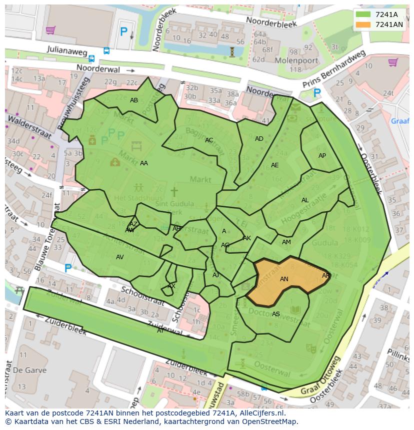 Afbeelding van het postcodegebied 7241 AN op de kaart.