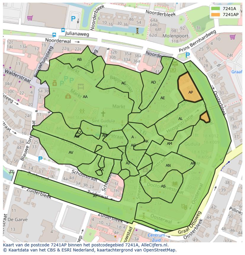 Afbeelding van het postcodegebied 7241 AP op de kaart.