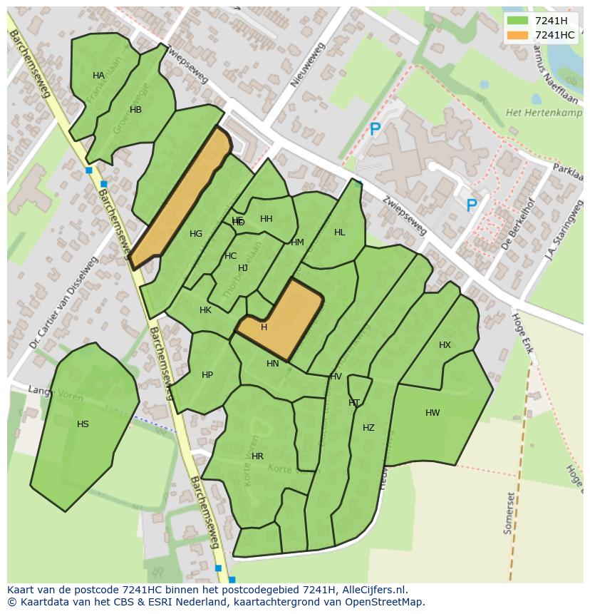 Afbeelding van het postcodegebied 7241 HC op de kaart.