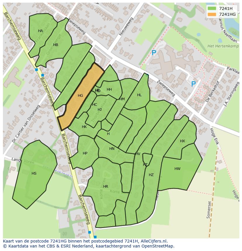 Afbeelding van het postcodegebied 7241 HG op de kaart.