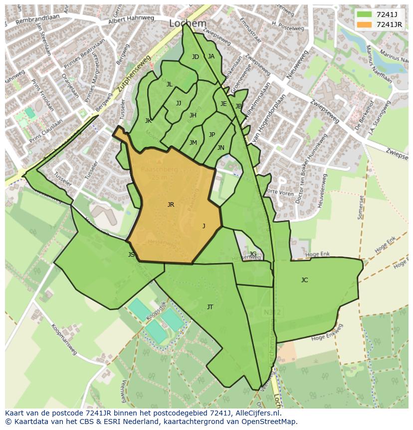 Afbeelding van het postcodegebied 7241 JR op de kaart.