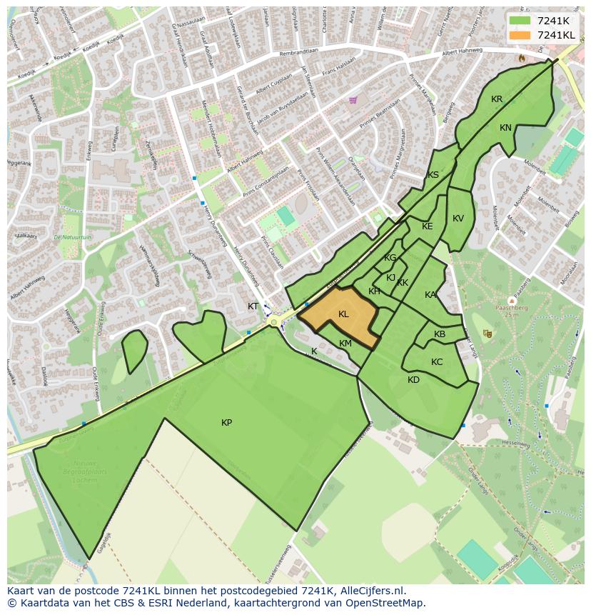 Afbeelding van het postcodegebied 7241 KL op de kaart.