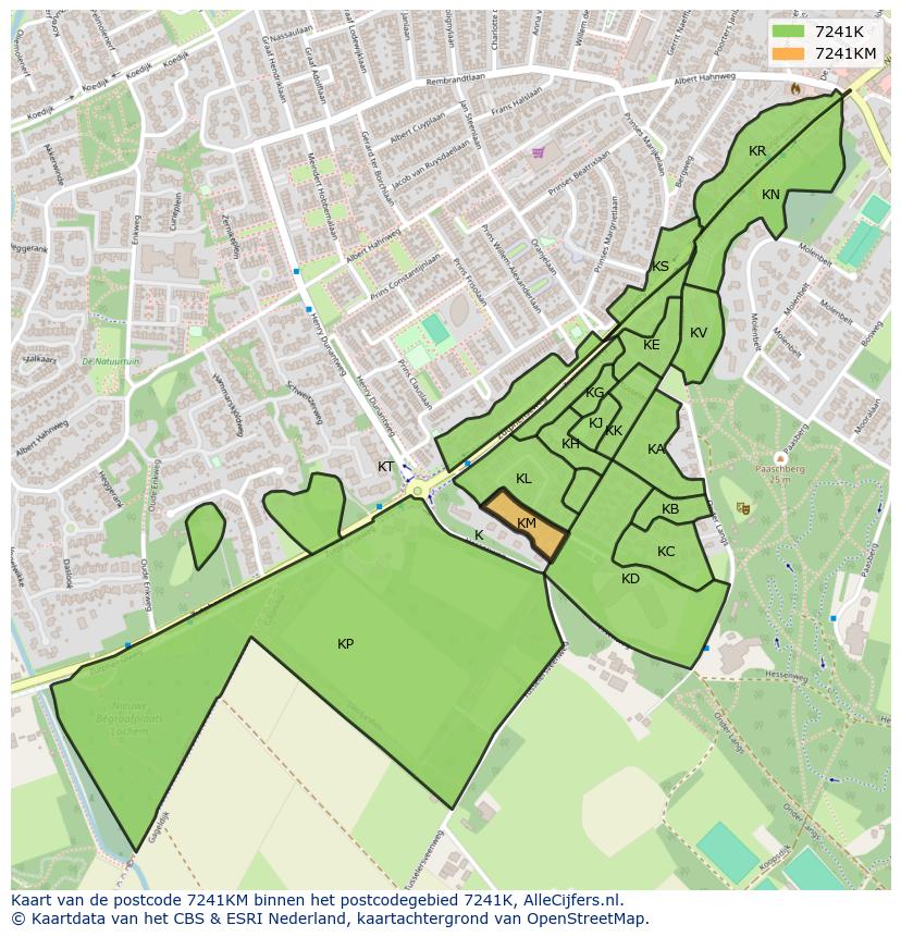 Afbeelding van het postcodegebied 7241 KM op de kaart.
