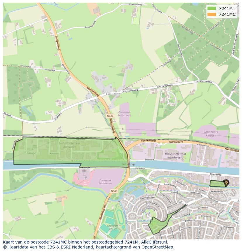 Afbeelding van het postcodegebied 7241 MC op de kaart.