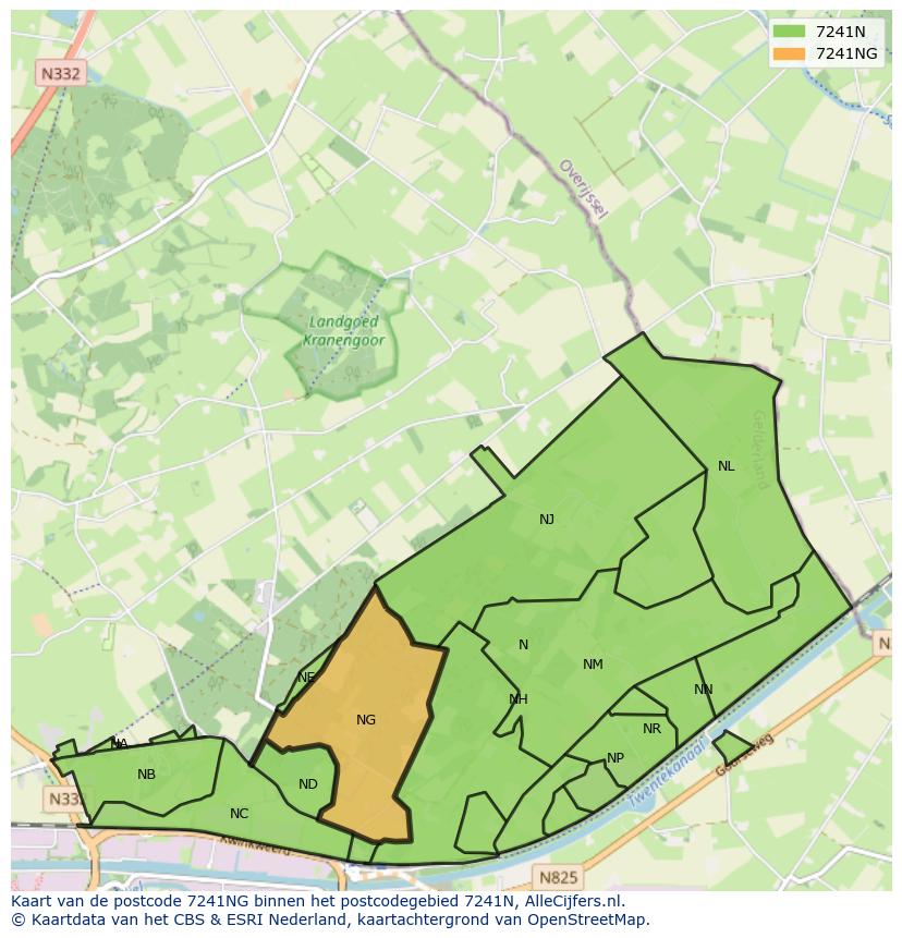 Afbeelding van het postcodegebied 7241 NG op de kaart.