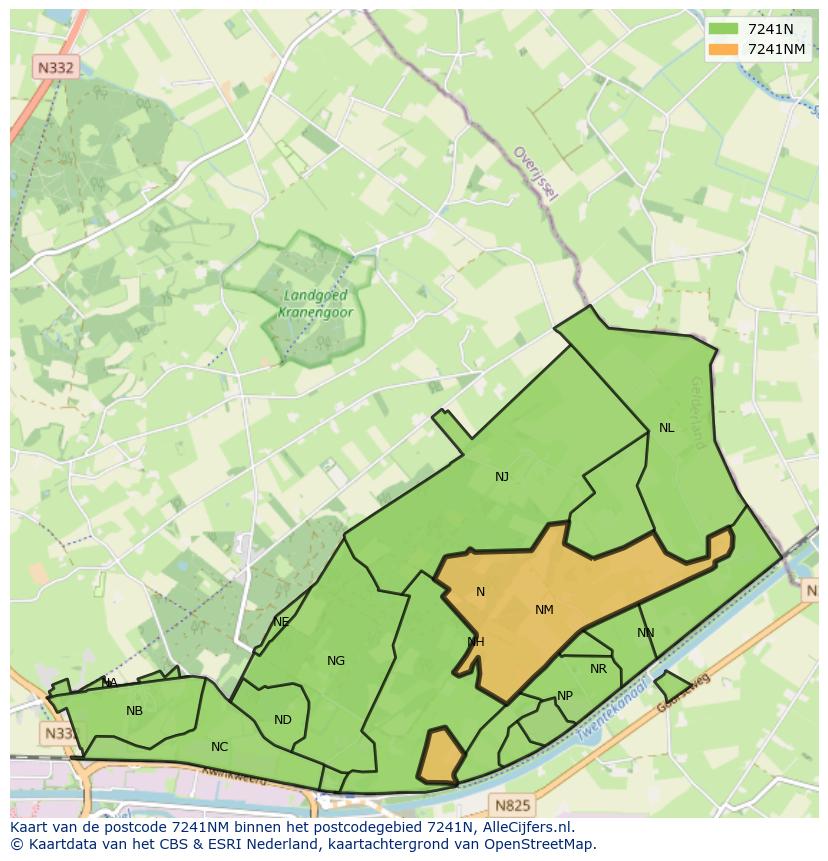 Afbeelding van het postcodegebied 7241 NM op de kaart.