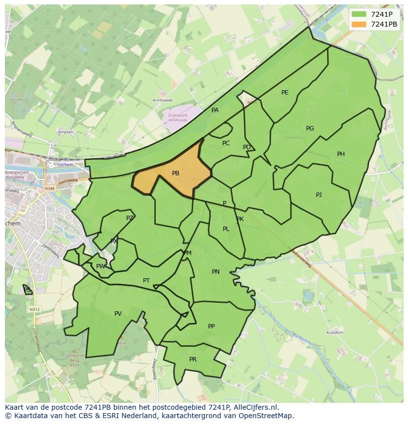 Afbeelding van het postcodegebied 7241 PB op de kaart.