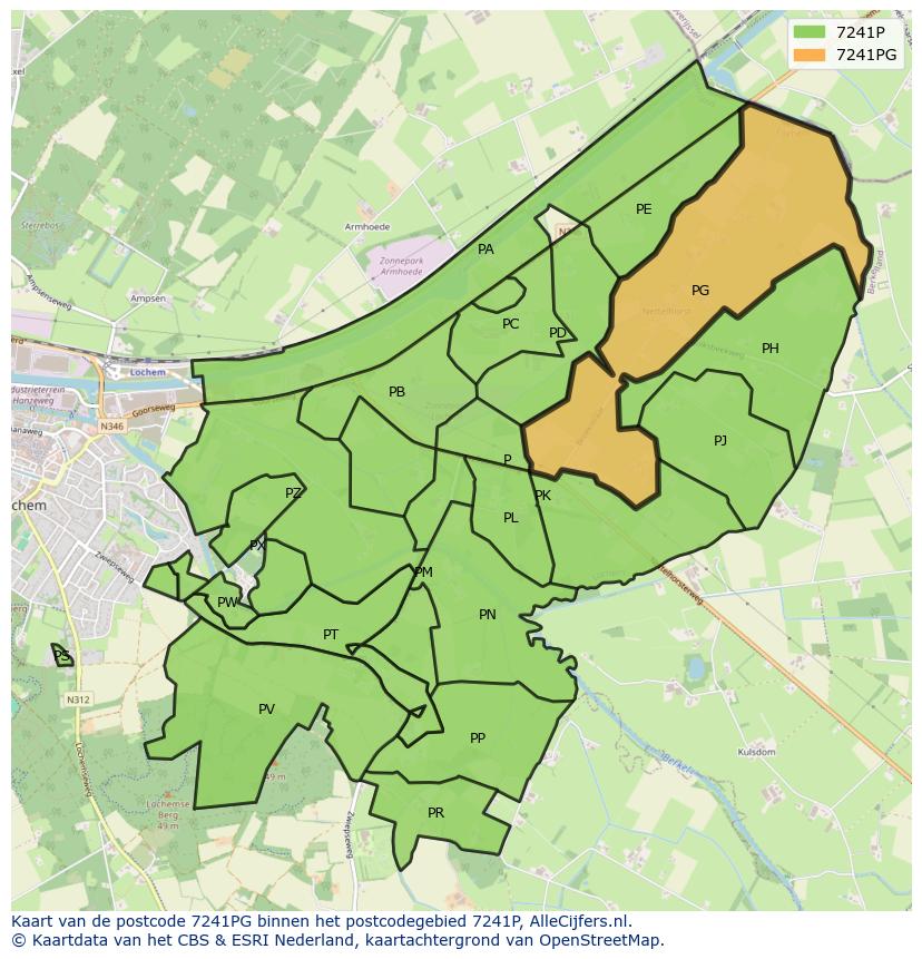 Afbeelding van het postcodegebied 7241 PG op de kaart.